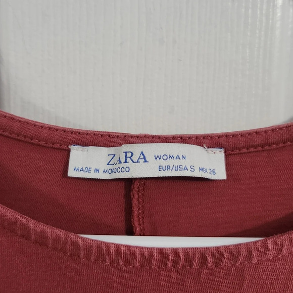 Zara dusty rose wrap tie front sleeveless maxi tshirt dress woman size small - Picture 7 of 11